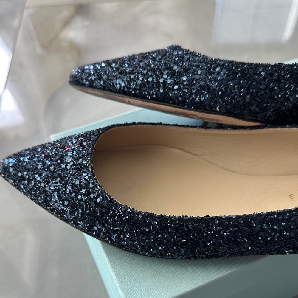 Butter Navy Glitter Pointed Toe Flats - Picture 6 of 6